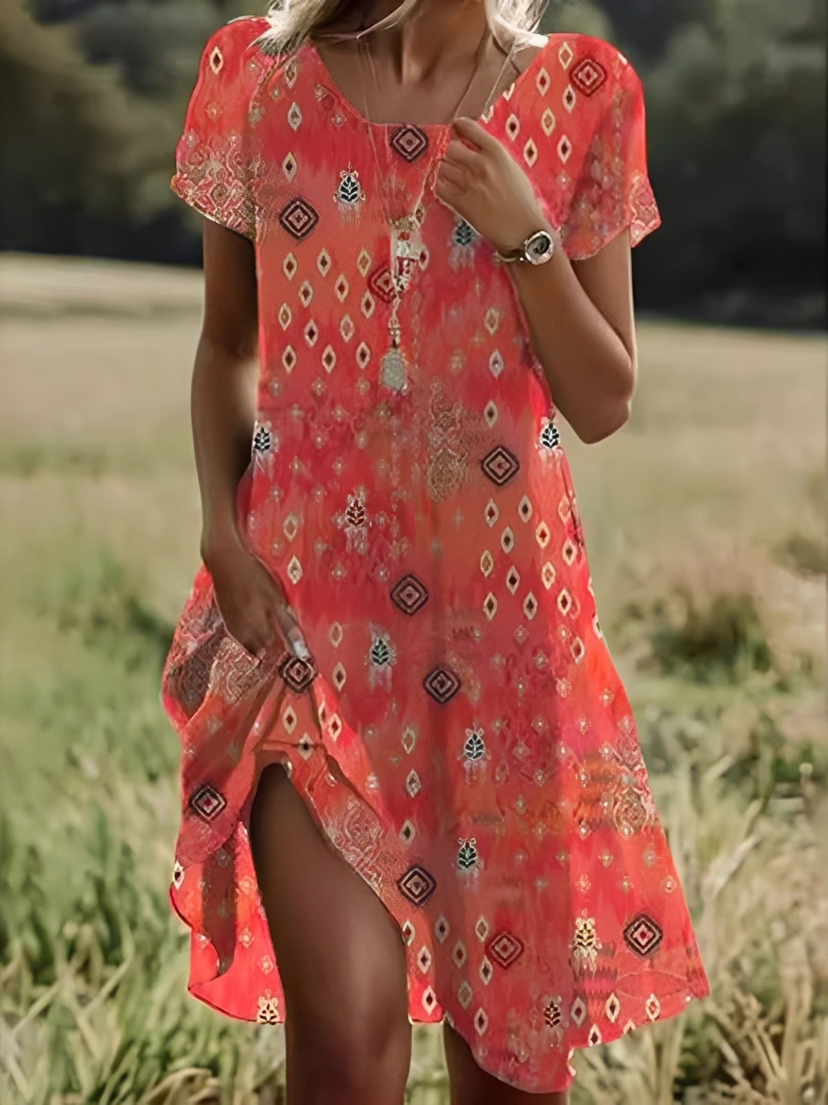 Gloria - Robe chic et éthique avec manches pour femmes