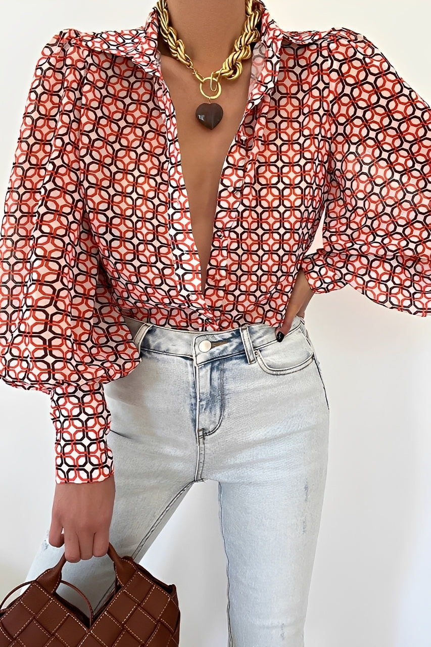 Carla - Blouse chic avec manches ballon pour femmes