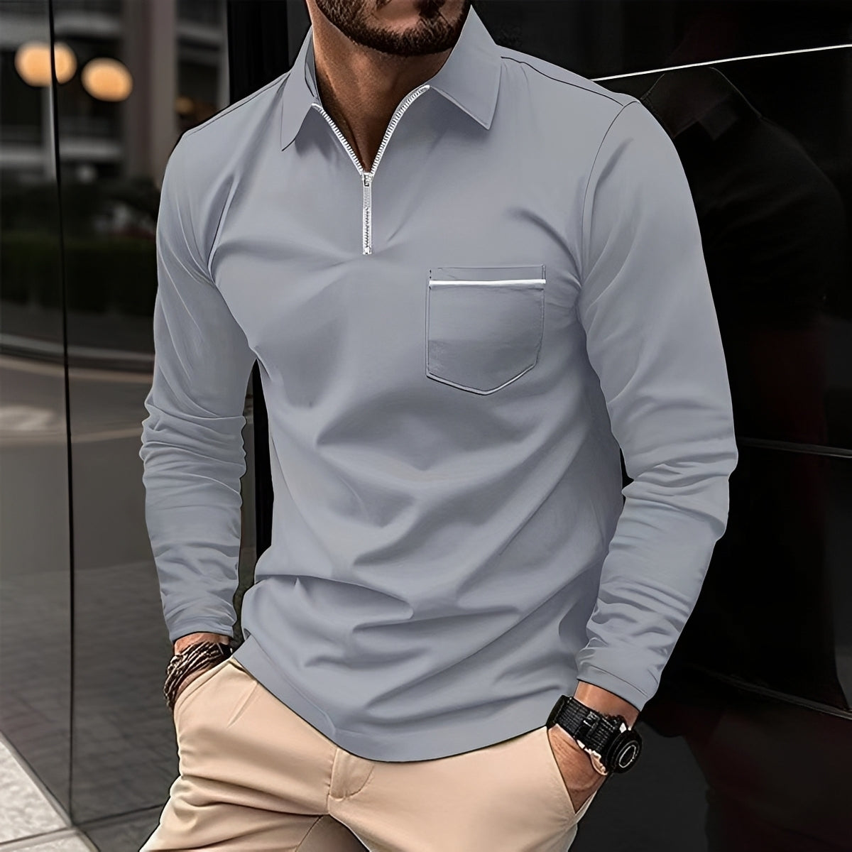 Jackson - Polo homme à manches longues - pour un look relax
