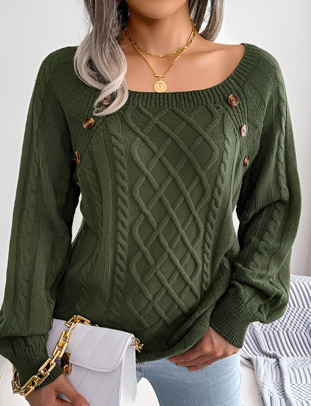 Sally - Pull élégant avec boutons pour femmes