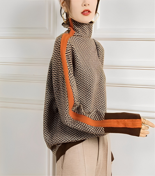 Anita - Élégant pull à col roulé en cachemire pour femme