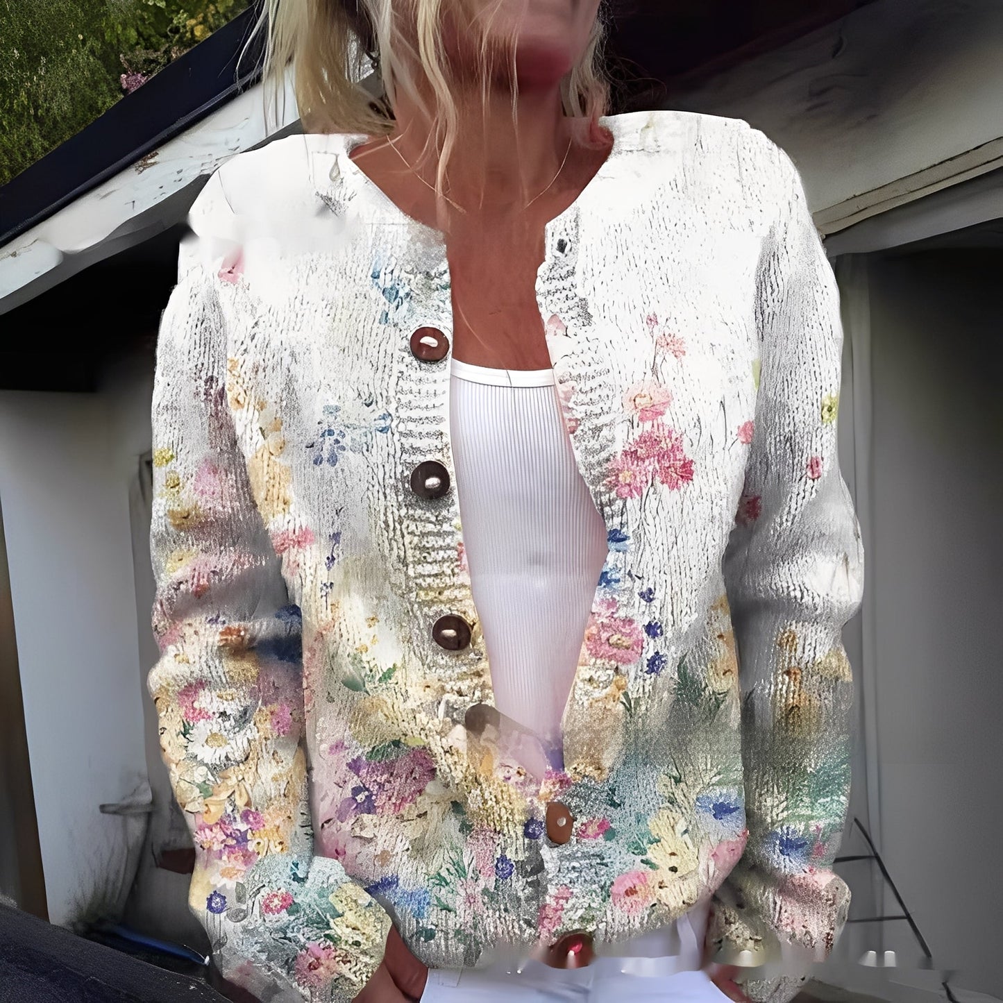 Wilda - Cardigan élégant et confortable à motif floral pour femmes