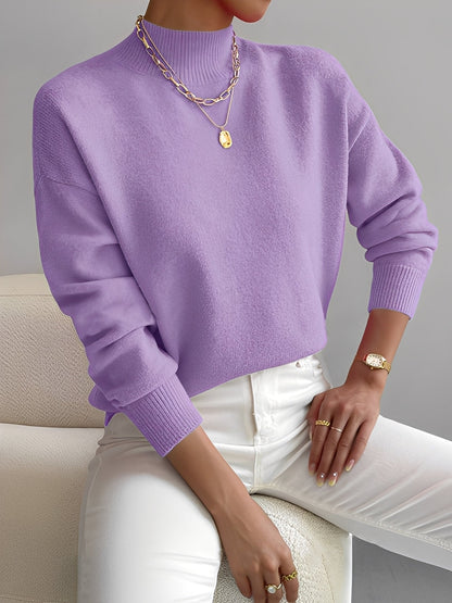 Roxana - Pull en maille chic avec col mi-haut pour femmes