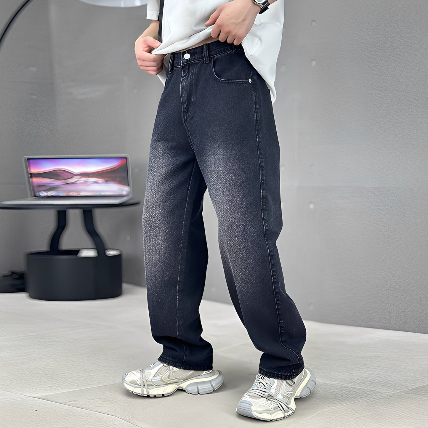 Wendell - Jeans élégants à coupe large pour hommes