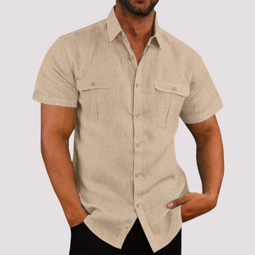 Aaron - Chemise à manches courtes stylée avec patte de boutonnage pour hommes
