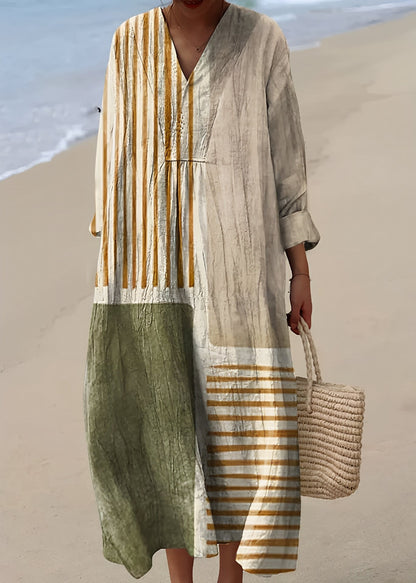 Leilani - Schickes Leinenkleid mit V-Ausschnitt für Damen