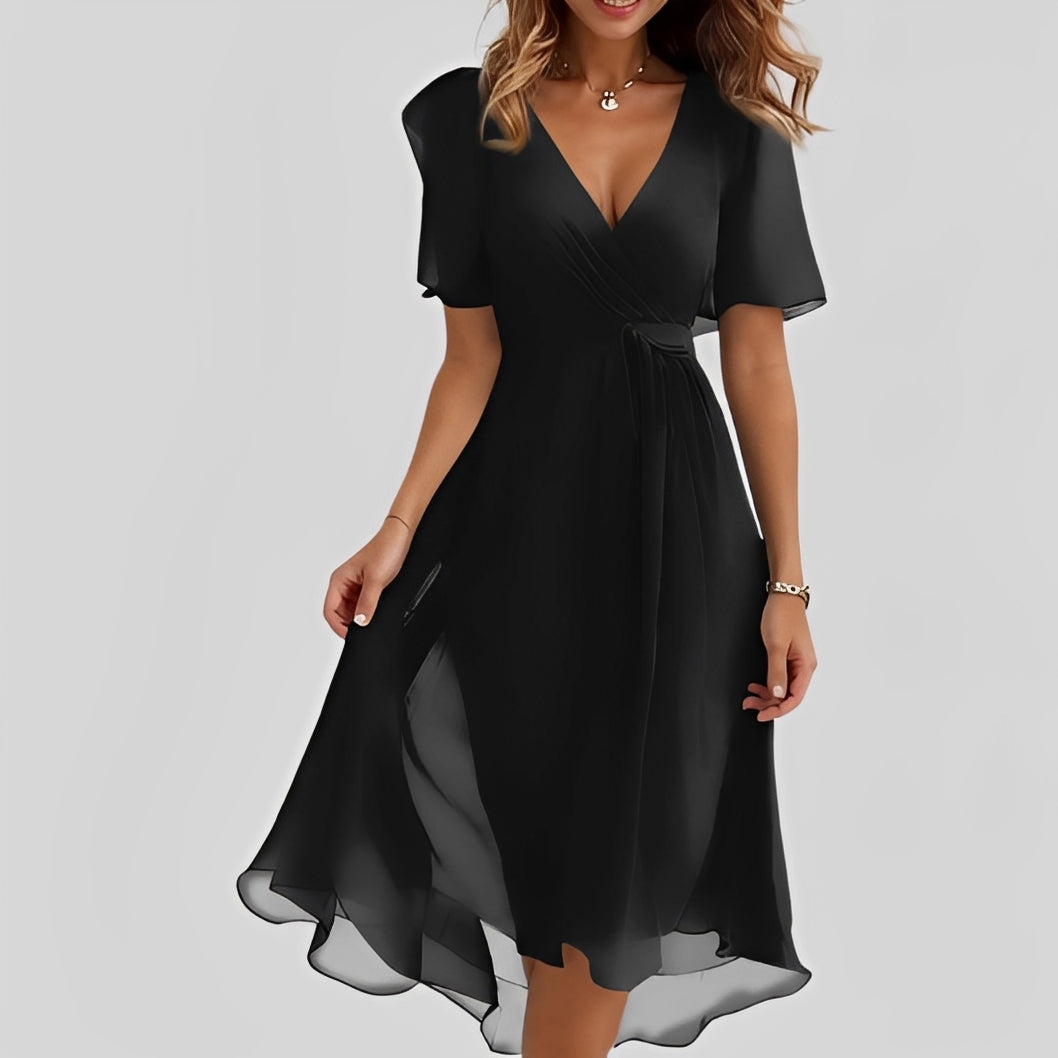 Emelia - Robe en voile à motifs floraux