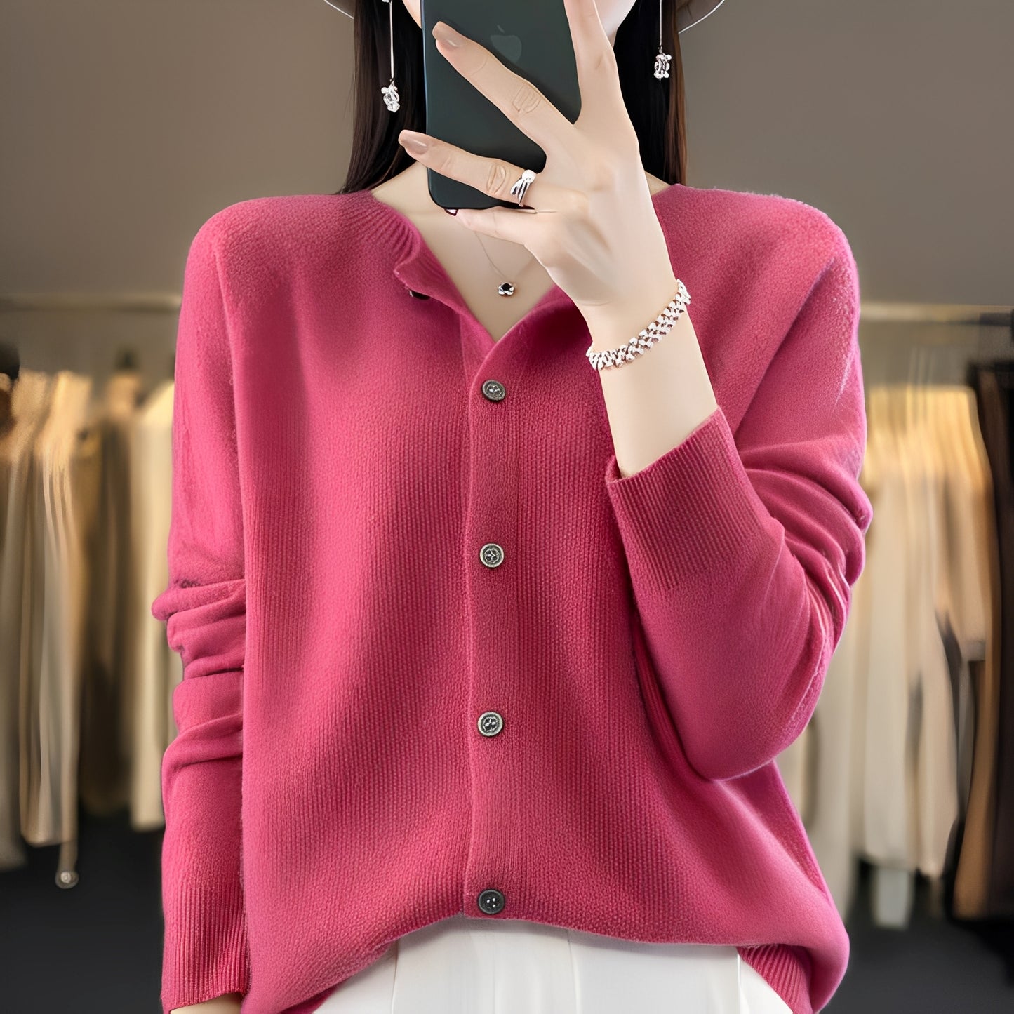 Haydée - Elegant buttoned sweater for women