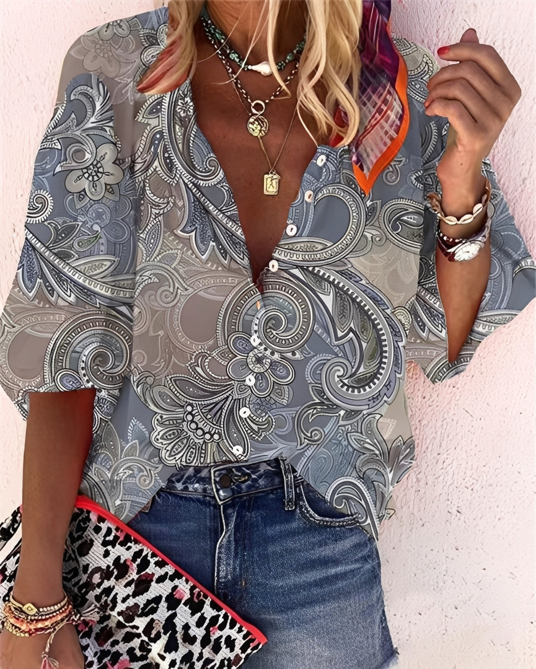 Darcie - Blouse élégante et ample avec imprimé pour femmes