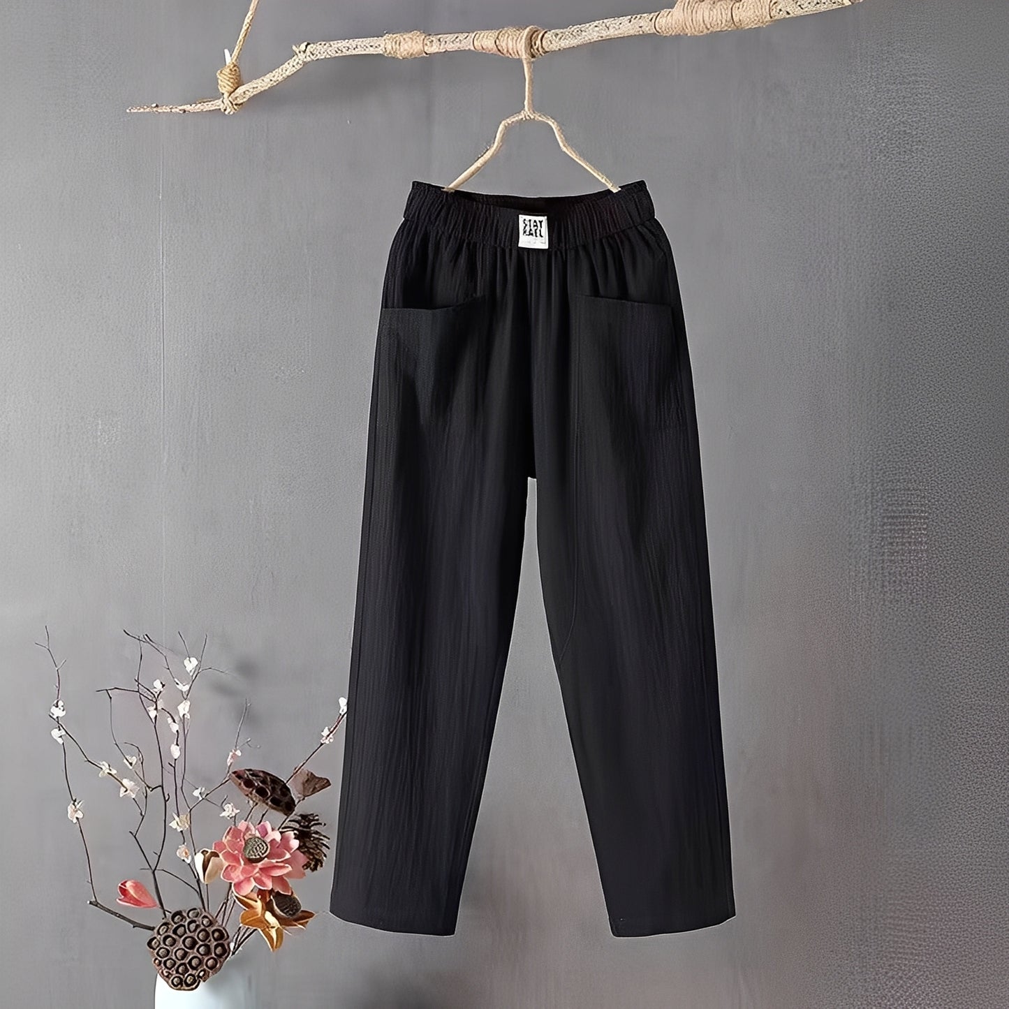 Elodie - Pantalon en coton et lin pour femme