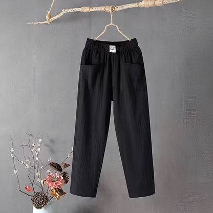 Elodie - Pantalon en coton et lin pour femme