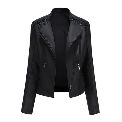 Inès - Elegant leather jacket for women