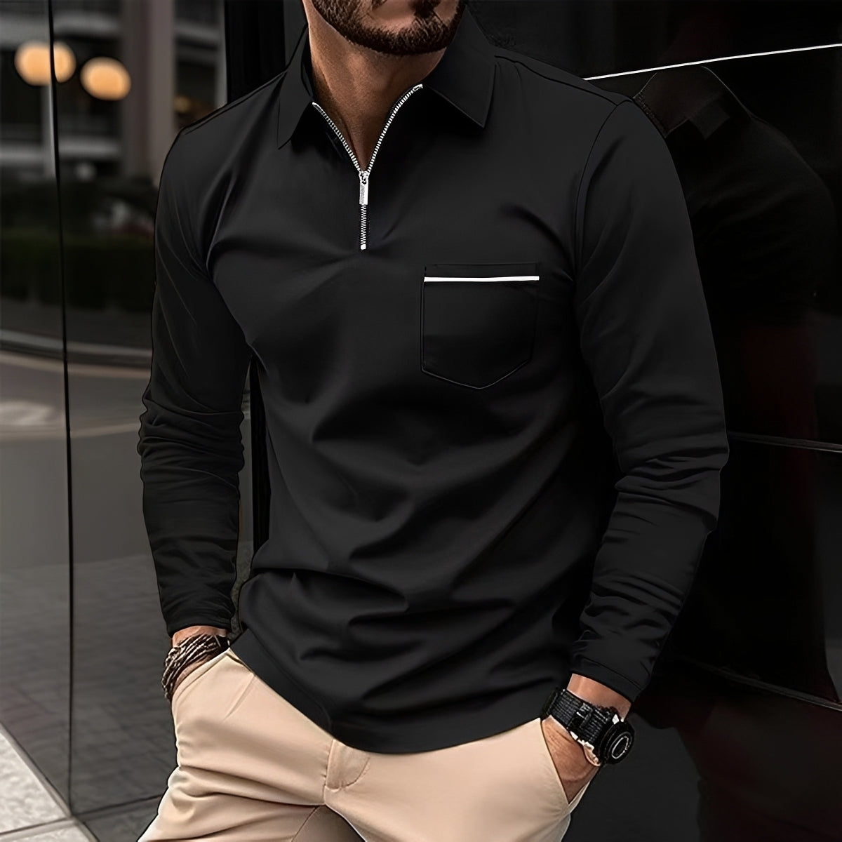 Jackson - Polo homme à manches longues - pour un look relax