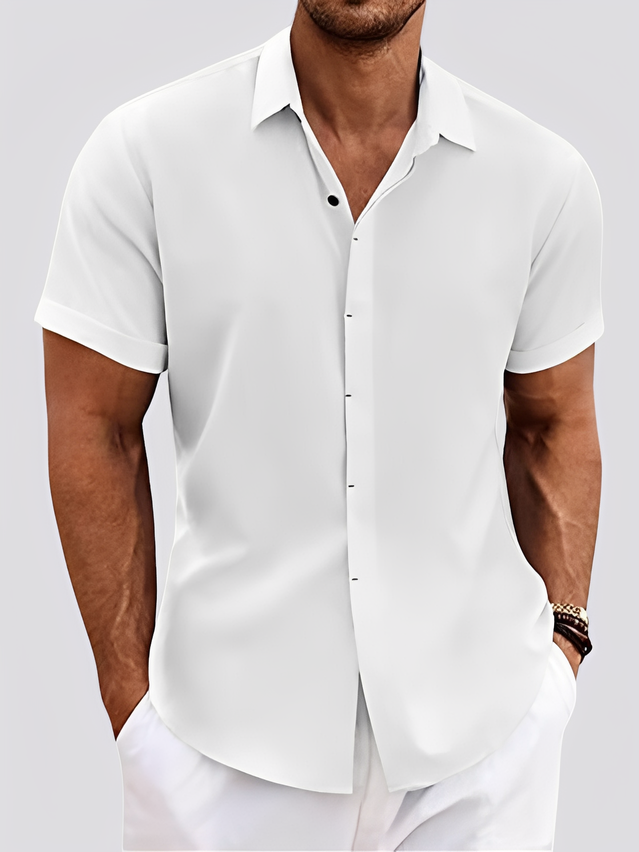 Declan - Angenehmes Hemd mit Knöpfen für Herren