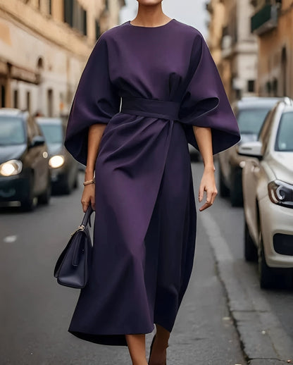 Nancy - Elegantes Midikleid mit Laternenärmeln für Damen