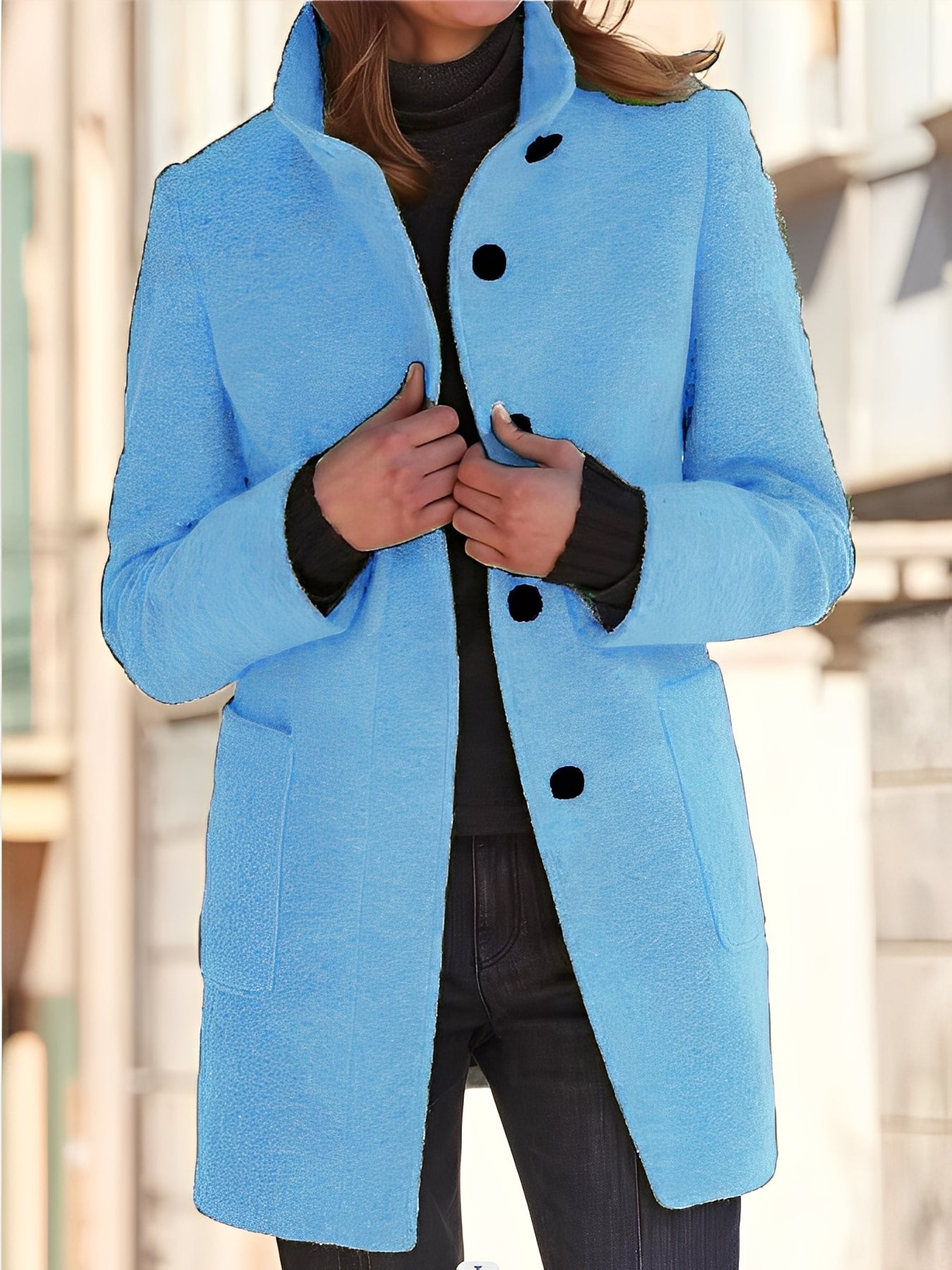 Michele - Manteau en laine pour femmes, résistant au vent