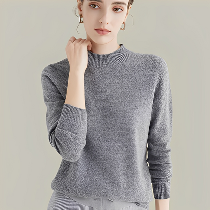 Martine - Slim-fitting wool sweaters with high collar for women