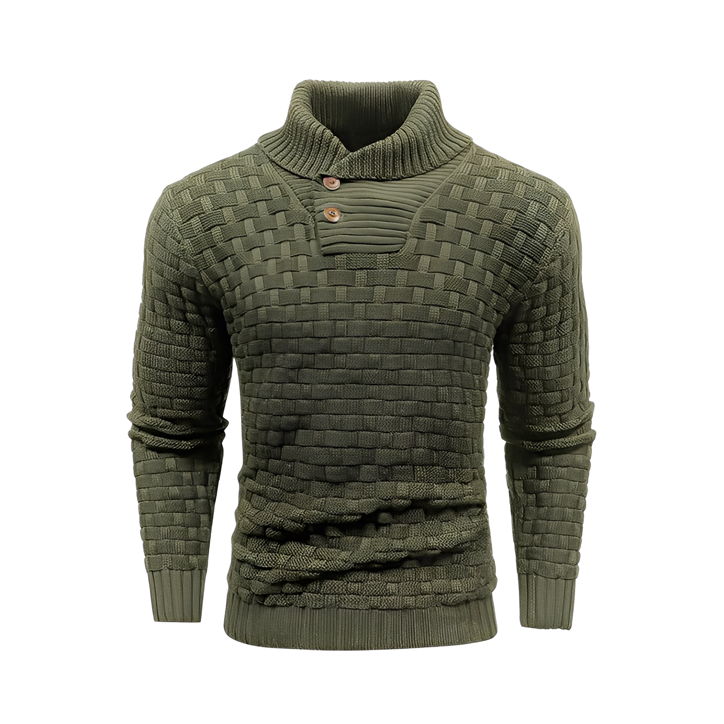 Branson - Pull homme à col montant, style relax