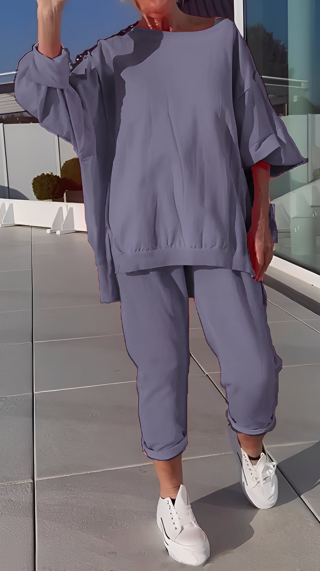 Eleanore - Ensemble relax avec haut large et pantalon pour femmes