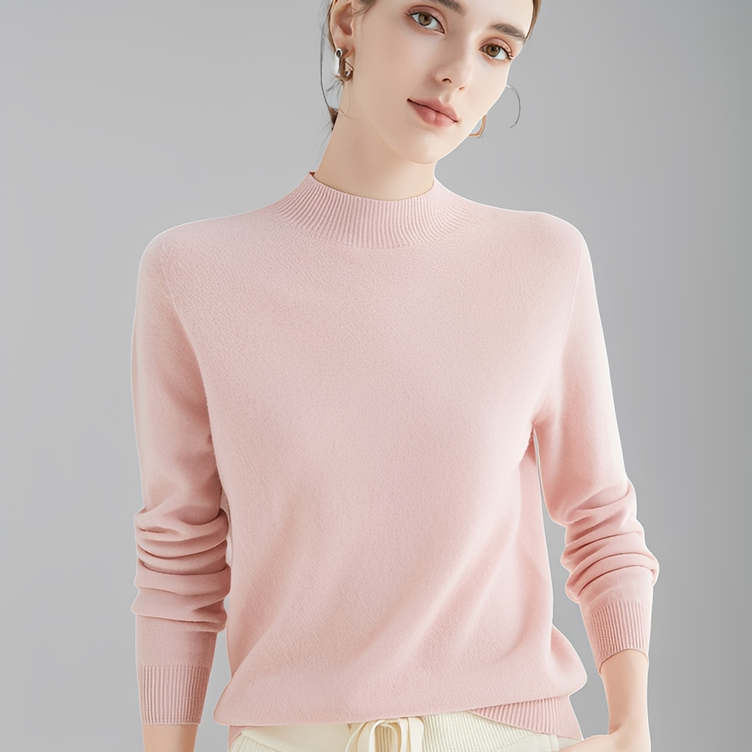 Chrystellene - Pull col roulé en cachemire douillet pour femmes