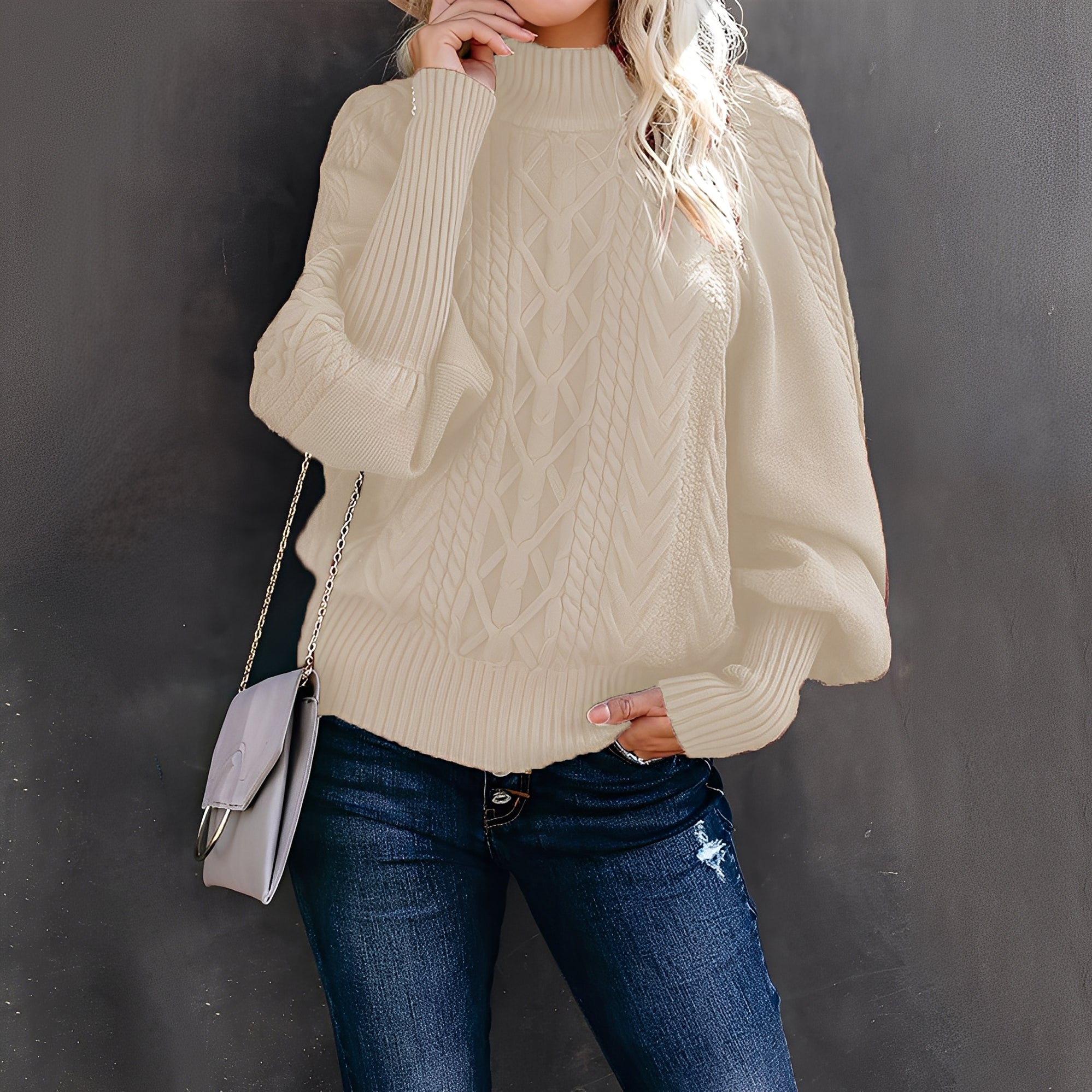 Jemima - Pull à col roulé chic et casual pour femmes