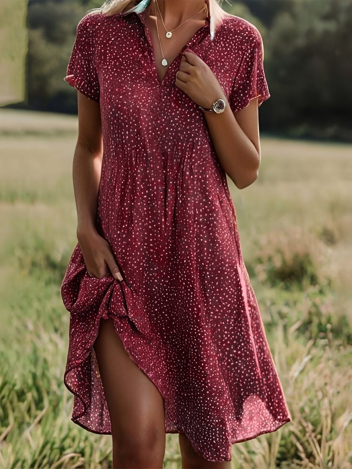 Gloria - Robe chic et éthique avec manches pour femmes