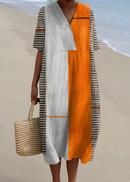 Leilani - Schickes Leinenkleid mit V-Ausschnitt für Damen