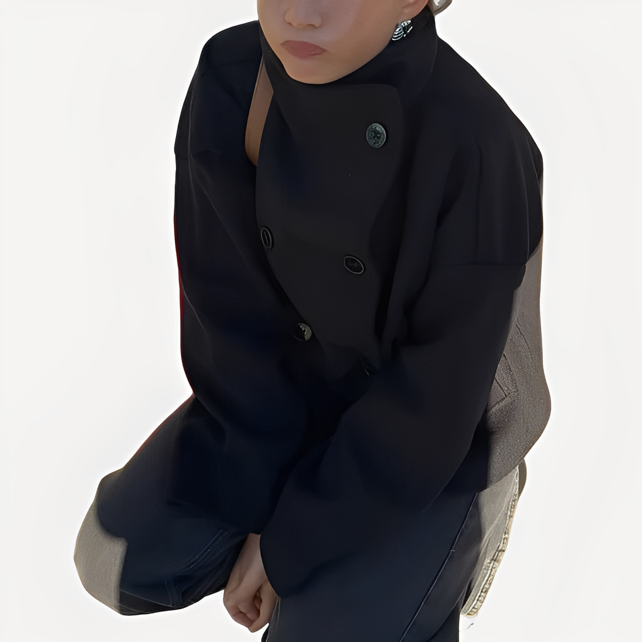 Carolyn - Manteau en laine élégant avec boutonnage simple pour femmes