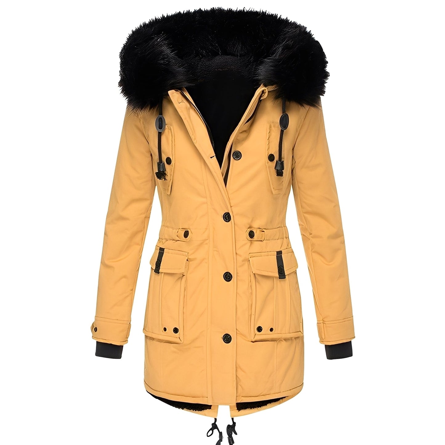 Elsie - Thick coat with hood and fleece lining for women