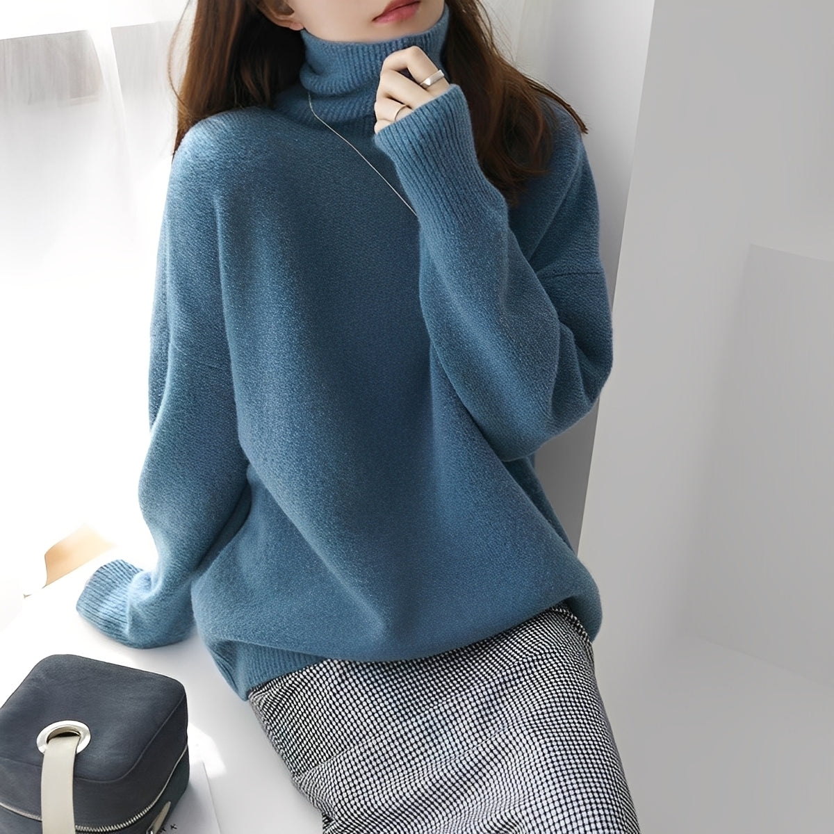 Clémentine - Élégant pull à col roulé pour femme