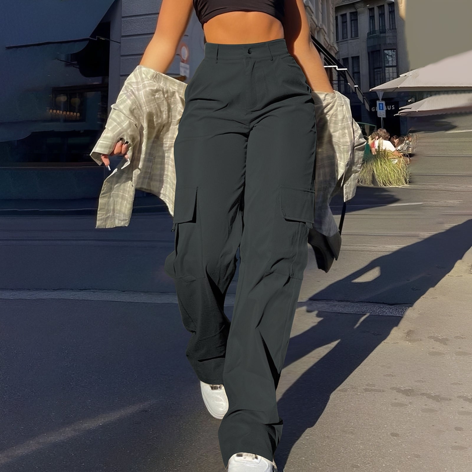 Sophie - Pantalon cargo décontracté à taille haute pour femmes