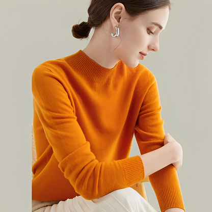 Martine - Slim-fitting wool sweaters with high collar for women