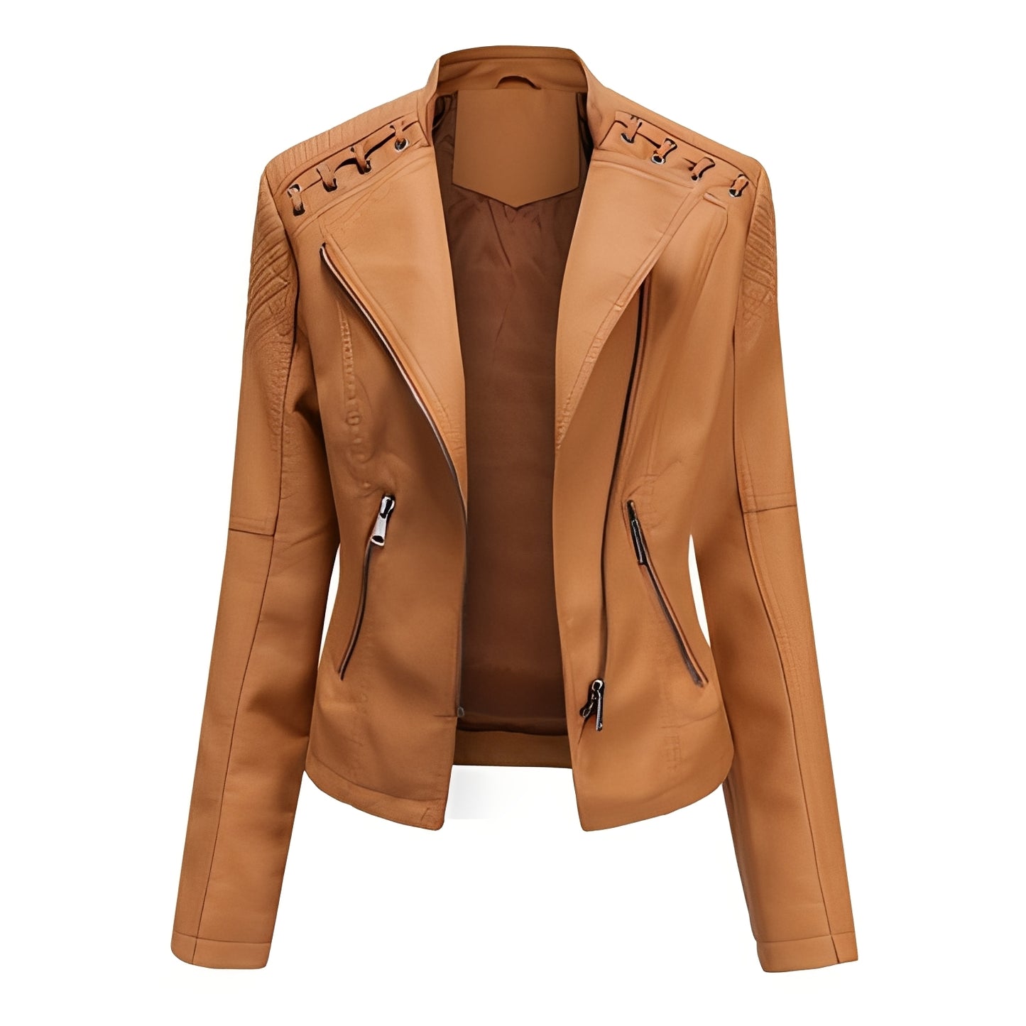 Inès - Elegant leather jacket for women