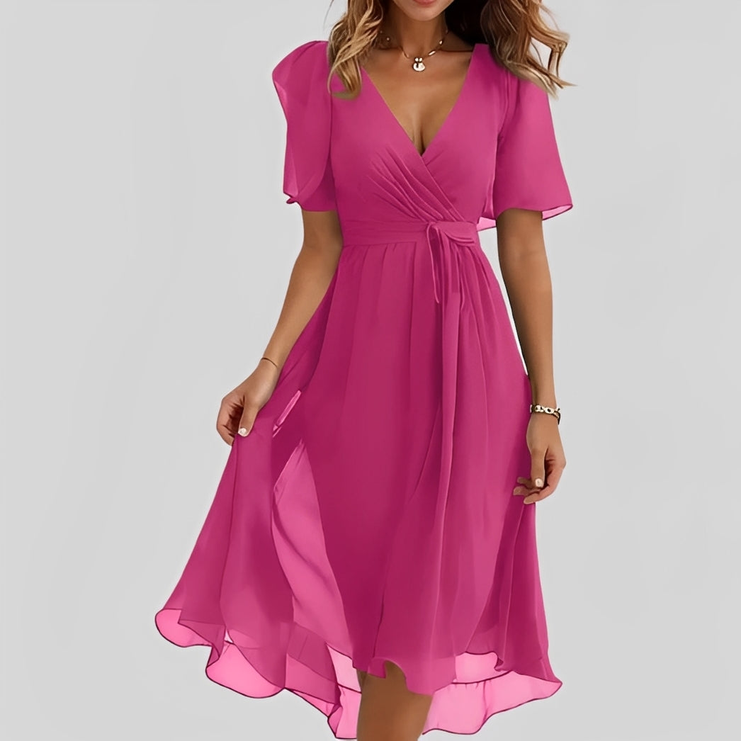 Emelia - Robe en voile à motifs floraux