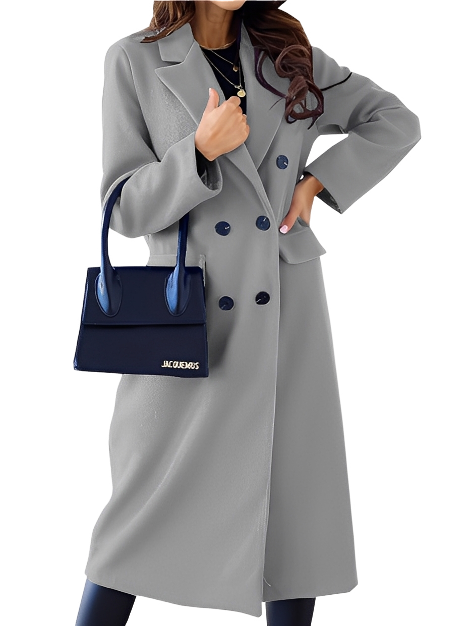 Jocelin - Manteau chic et confortable à double boutonnage pour femmes