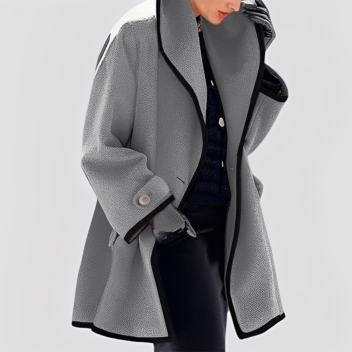 Abigale - Trench-coat moderne en laine avec capuche pour femmes