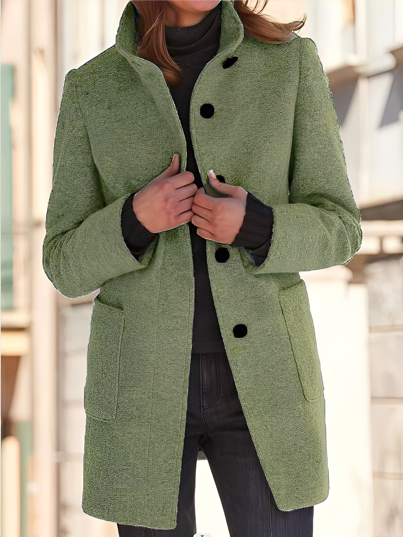 Michele - Manteau en laine pour femmes, résistant au vent