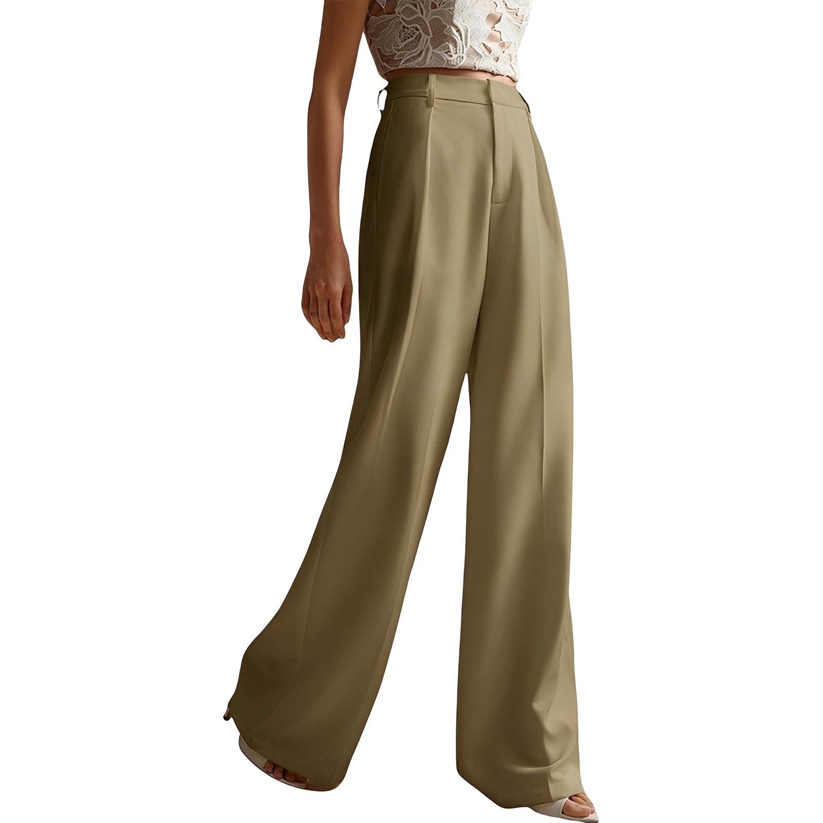 Elaida - Pantalon Décontracté à Jambes Larges