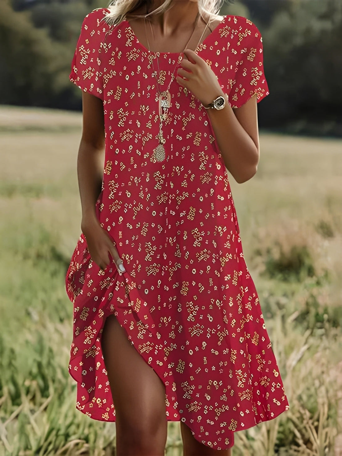 Gloria - Robe chic et éthique avec manches pour femmes
