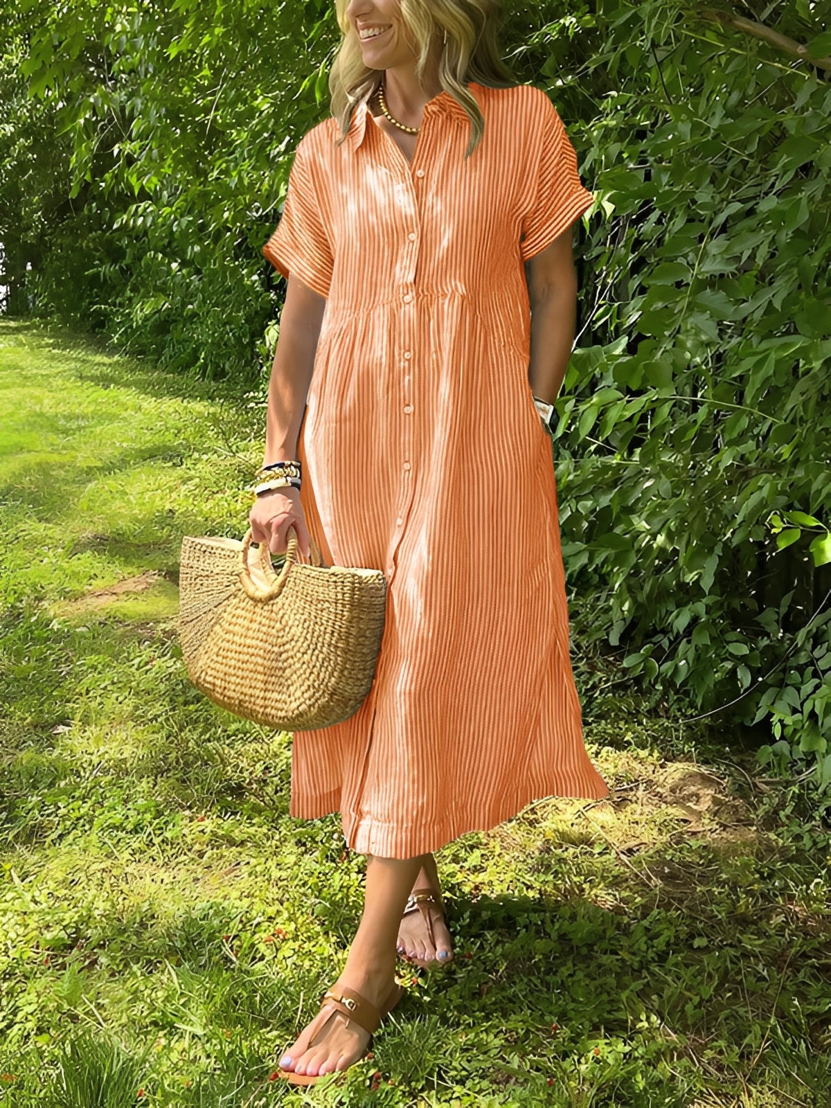 Alana - Robe-chemise rayée décontractée pour femmes