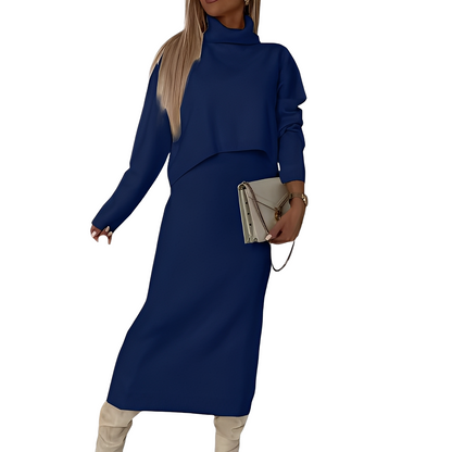 Natalee - Ensemble chic avec col roulé et jupe pour femmes