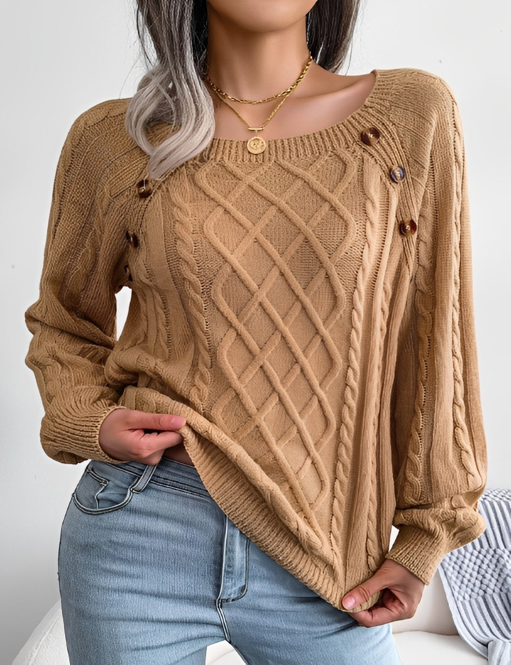 Sally - Pull élégant avec boutons pour femmes