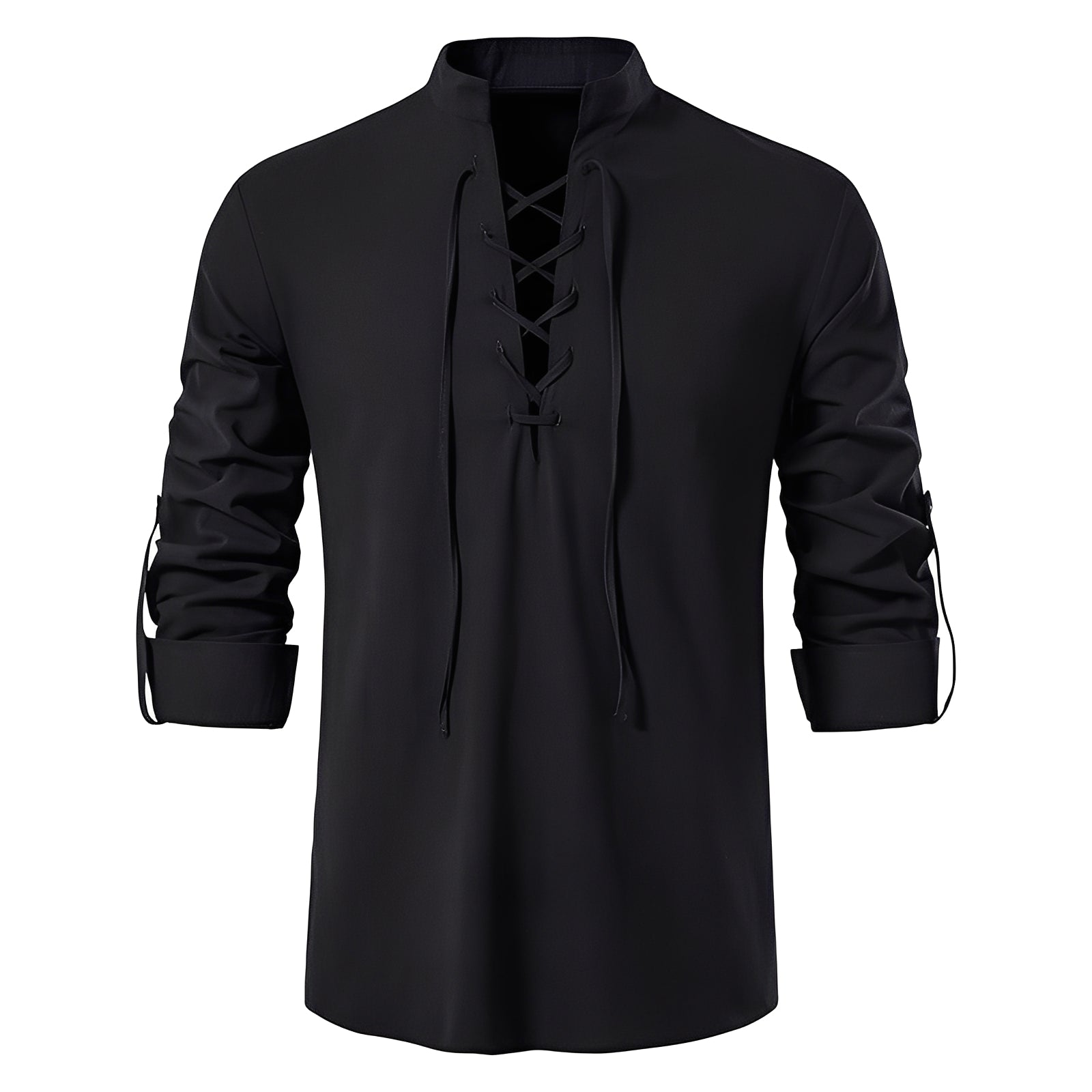 Josué - Chemise élégante à col en V et dentelle pour homme