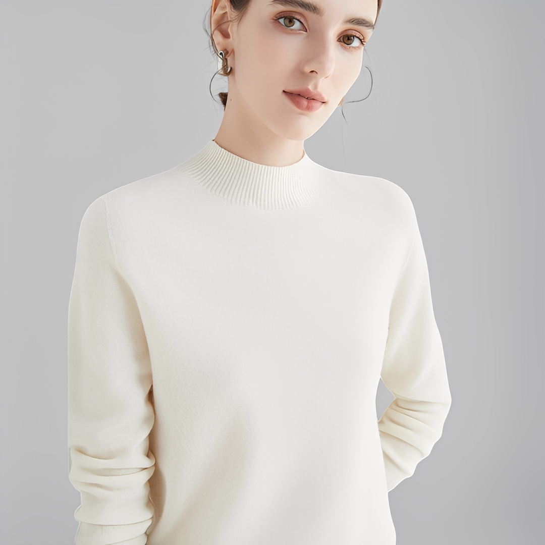 Chrystellene - Pull col roulé en cachemire douillet pour femmes