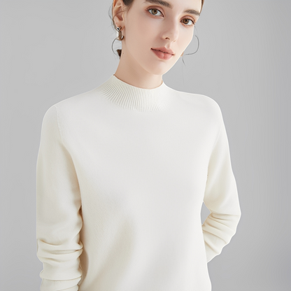 Chrystellene - Pull col roulé en cachemire douillet pour femmes