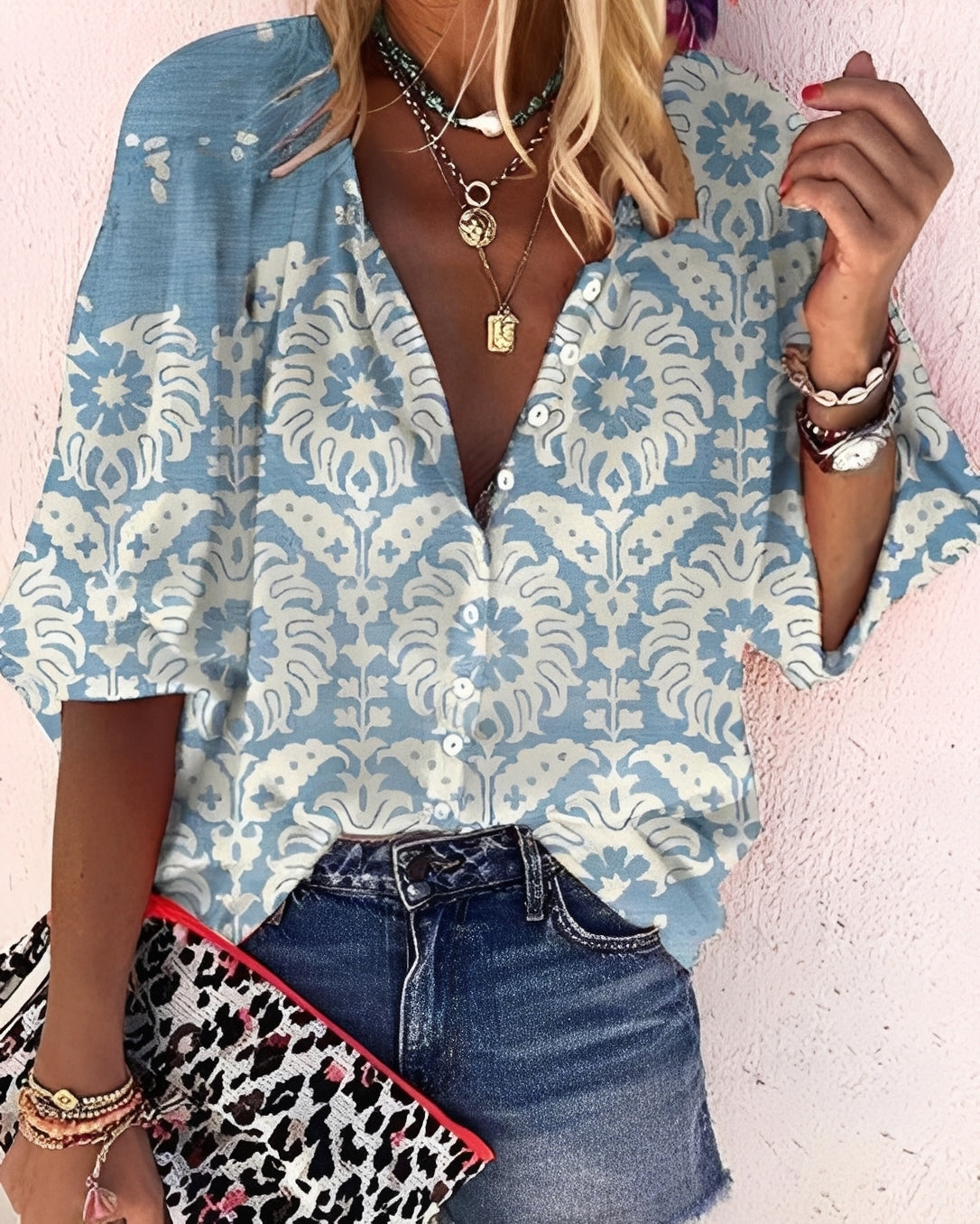 Darcie - Blouse élégante et ample avec imprimé pour femmes