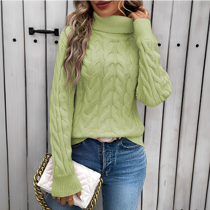 Amélie - Pull chaud en coton à col roulé pour femme