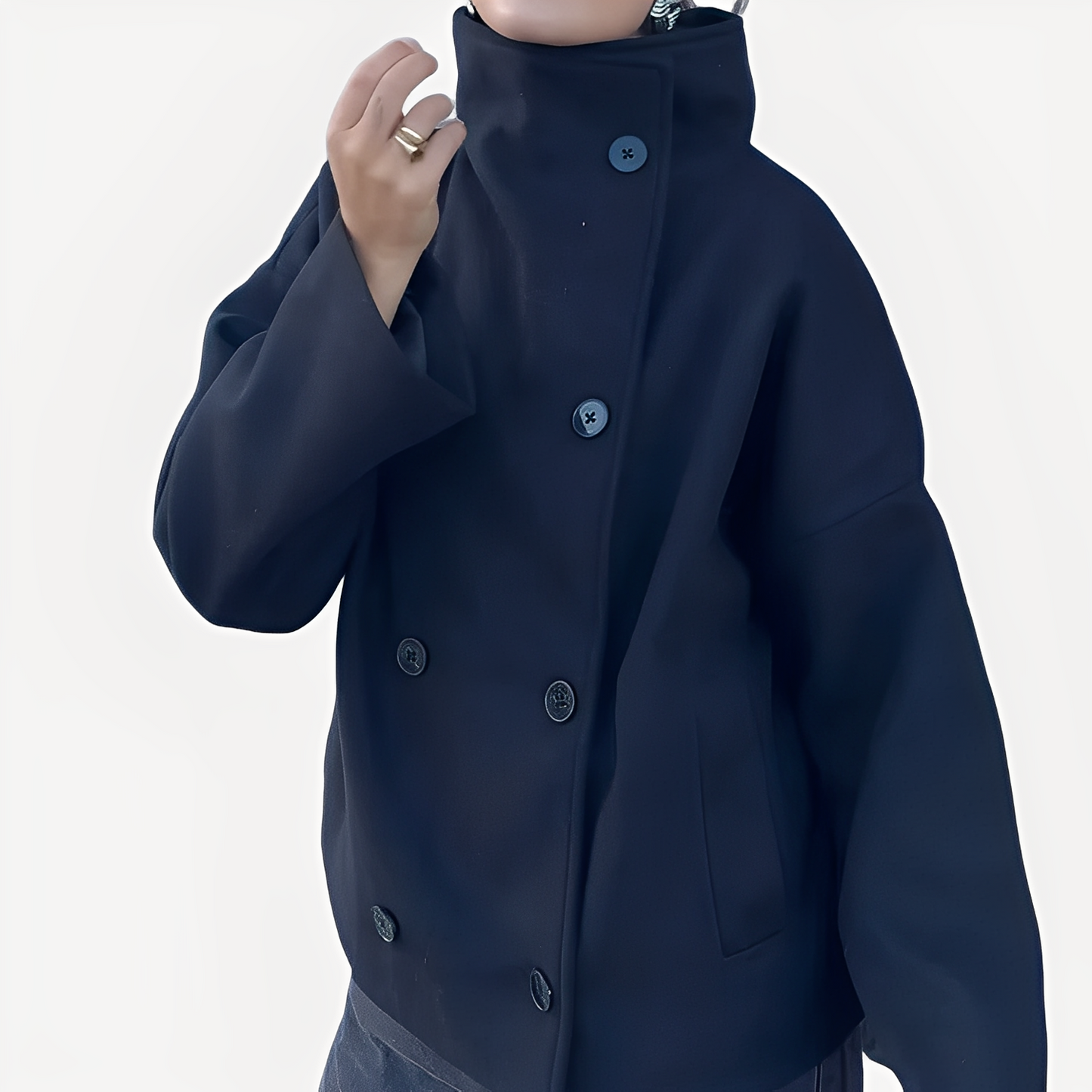 Carolyn - Manteau en laine élégant avec boutonnage simple pour femmes