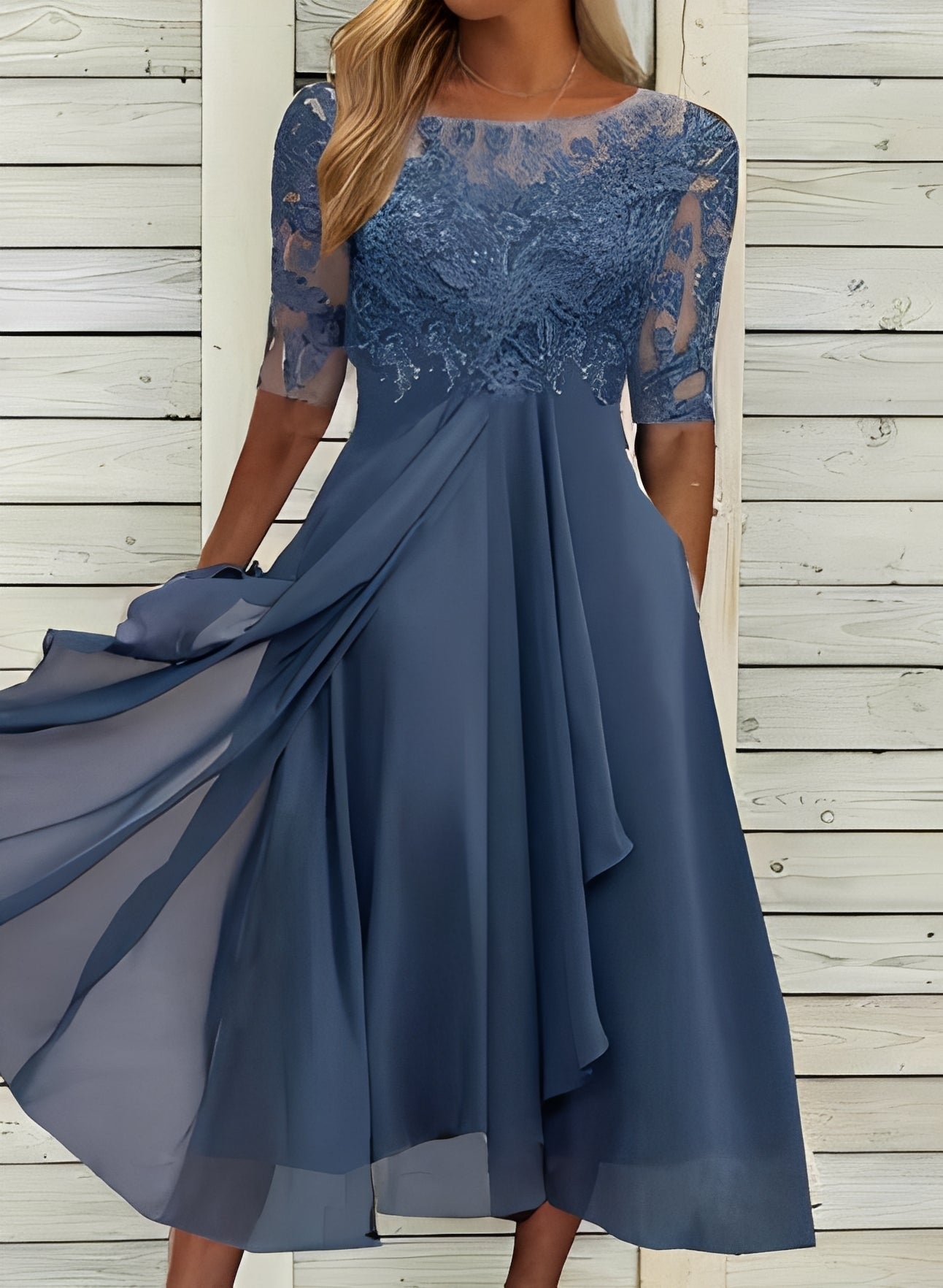 Lena – Robe midi pour femmes – Confort et élégance