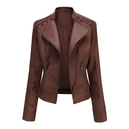 Inès - Elegant leather jacket for women